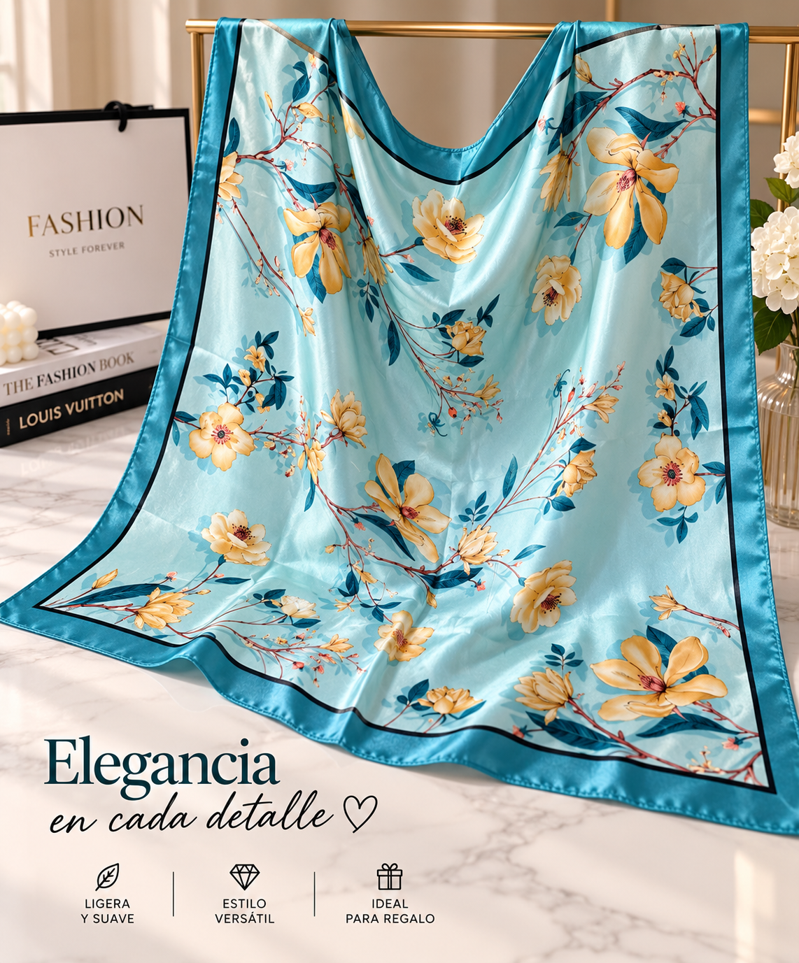 Mascada Satinada para Mujer Estampada Elegante