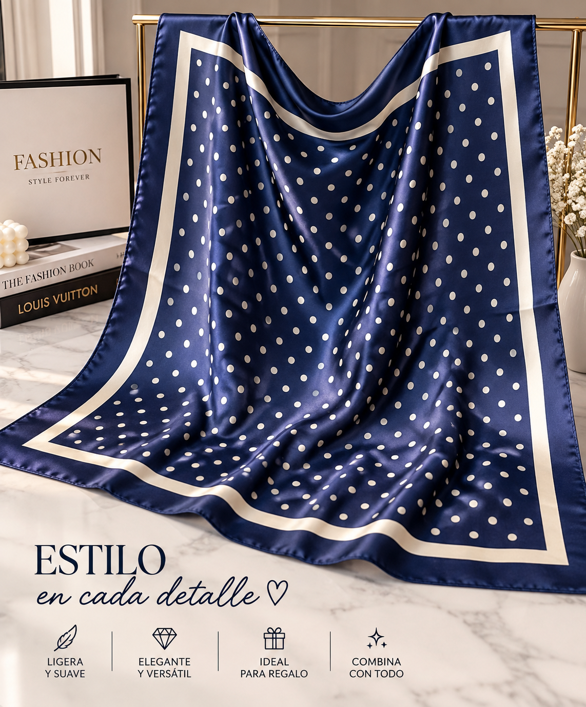 Mascada Satinada para Mujer Estampada Elegante