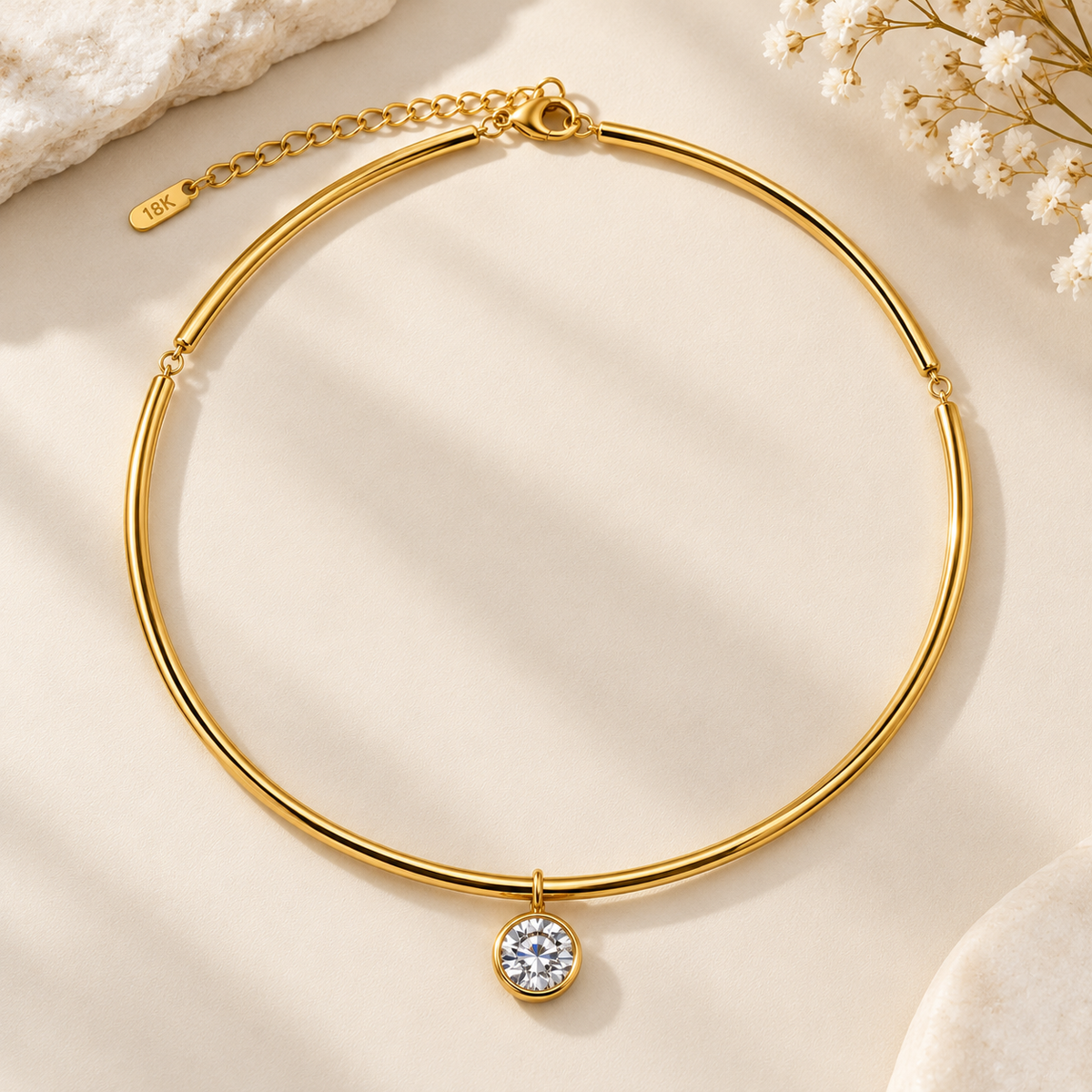 Collar Gargantilla con Zirconia Estilo Elegante para Mujer
