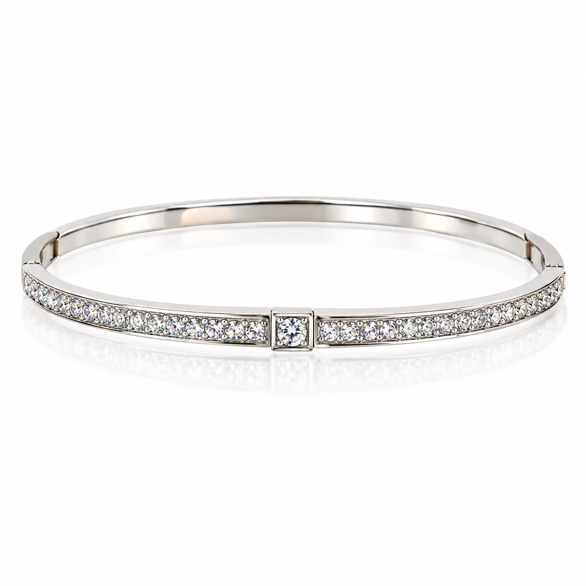 Pulsera Elegance de Acero Inoxidable Bañada en Oro con Zirconias