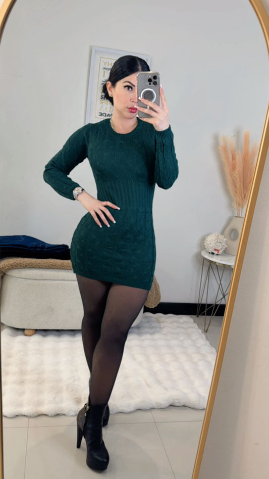 Vestido verde/frio