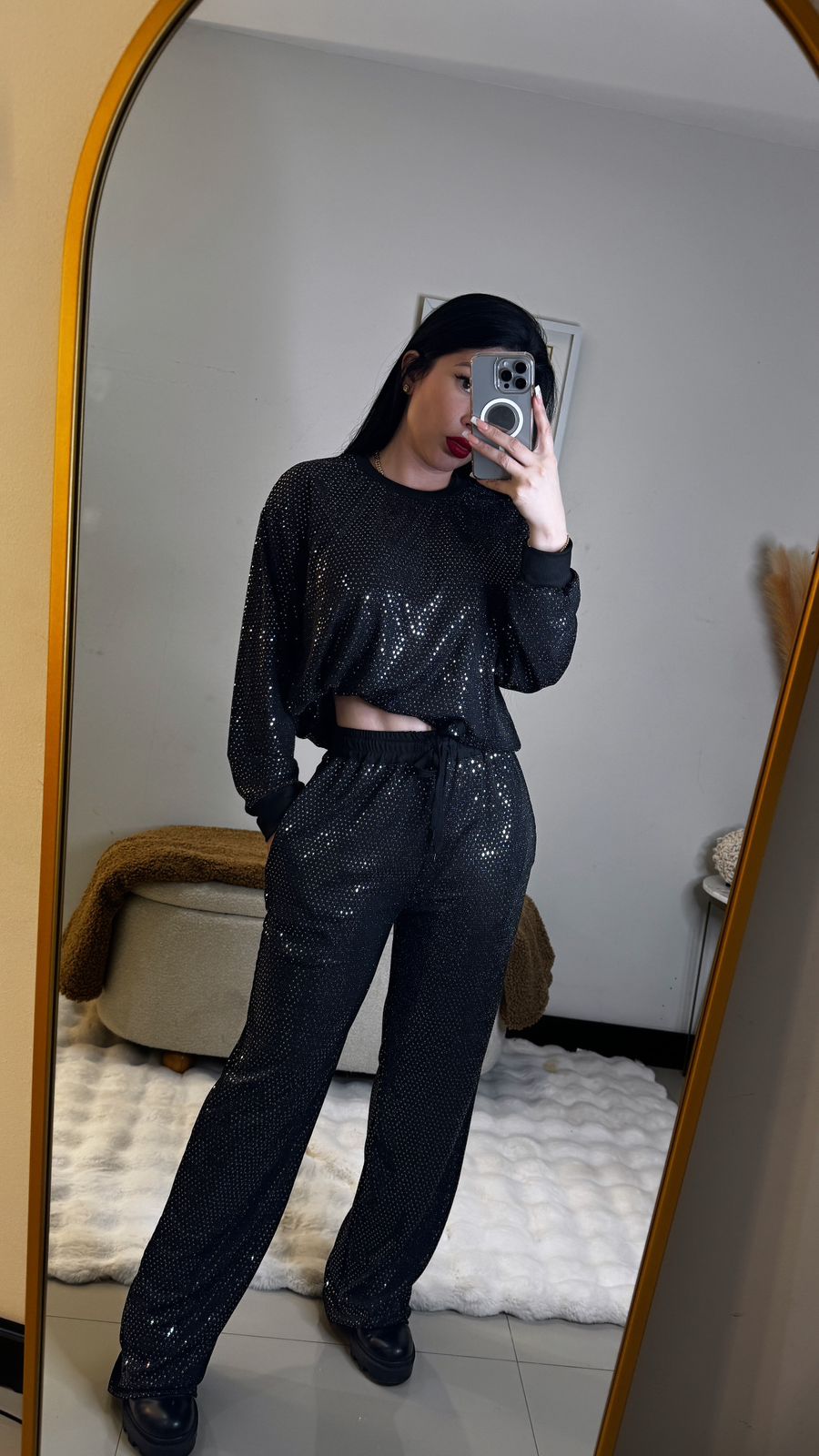 Conjunto Negro/Brillo