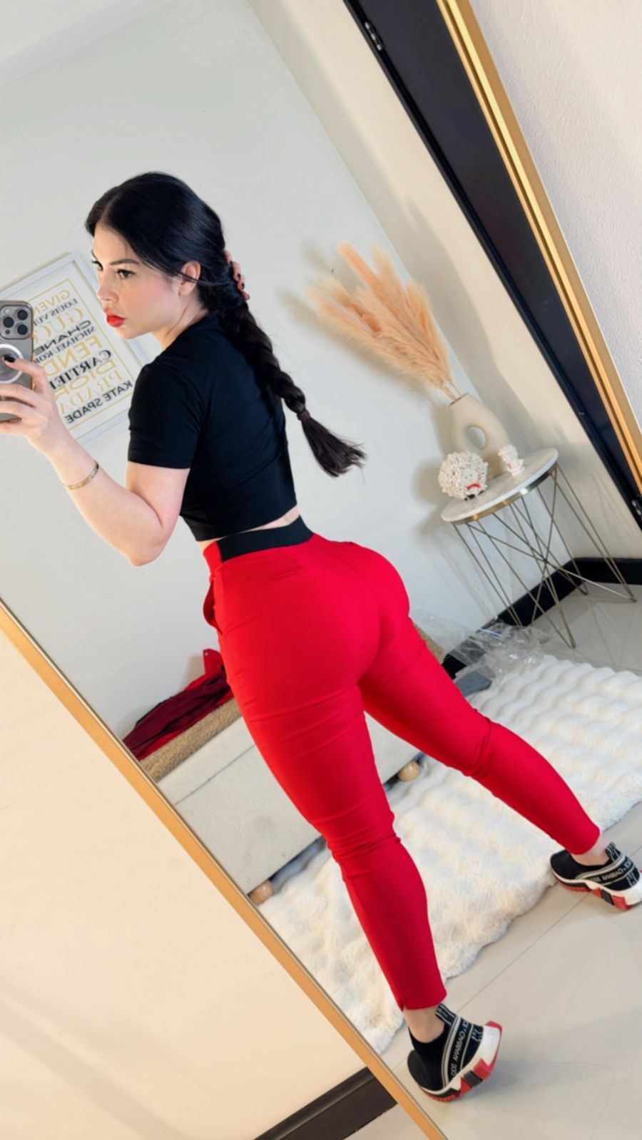 Pantalón rojo/elastico negro