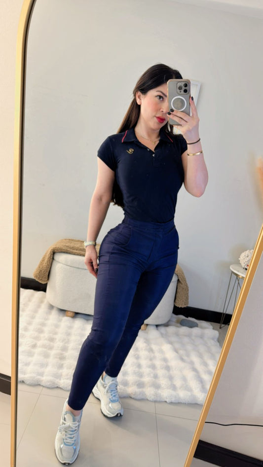 Pantalón Azul/ elástico negro