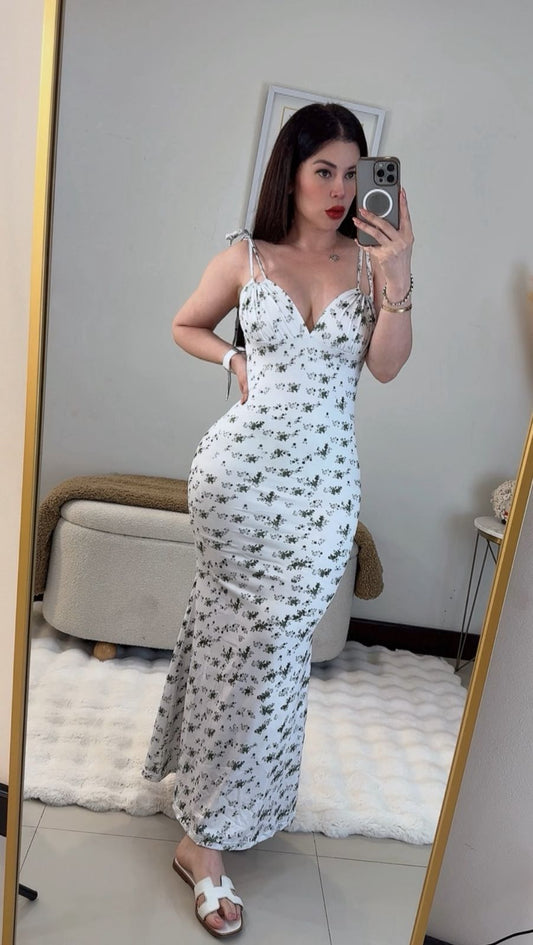 Vestido blanco floreado