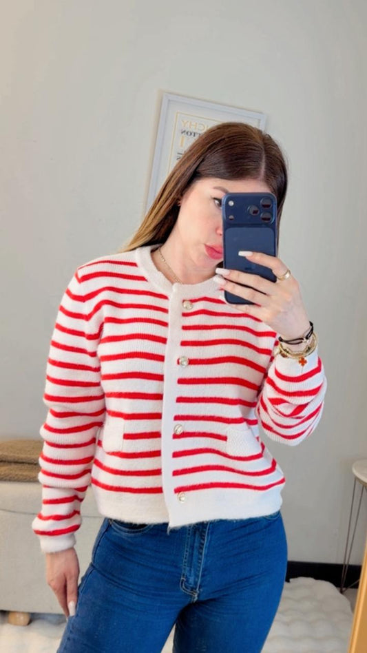 Sudadera holgada blanco/rojo